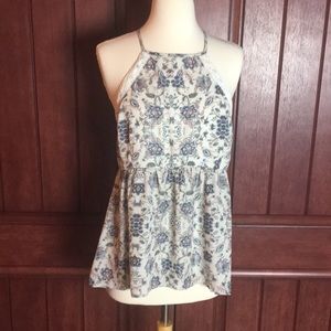 Cream with floral detailed large Maurices tank top